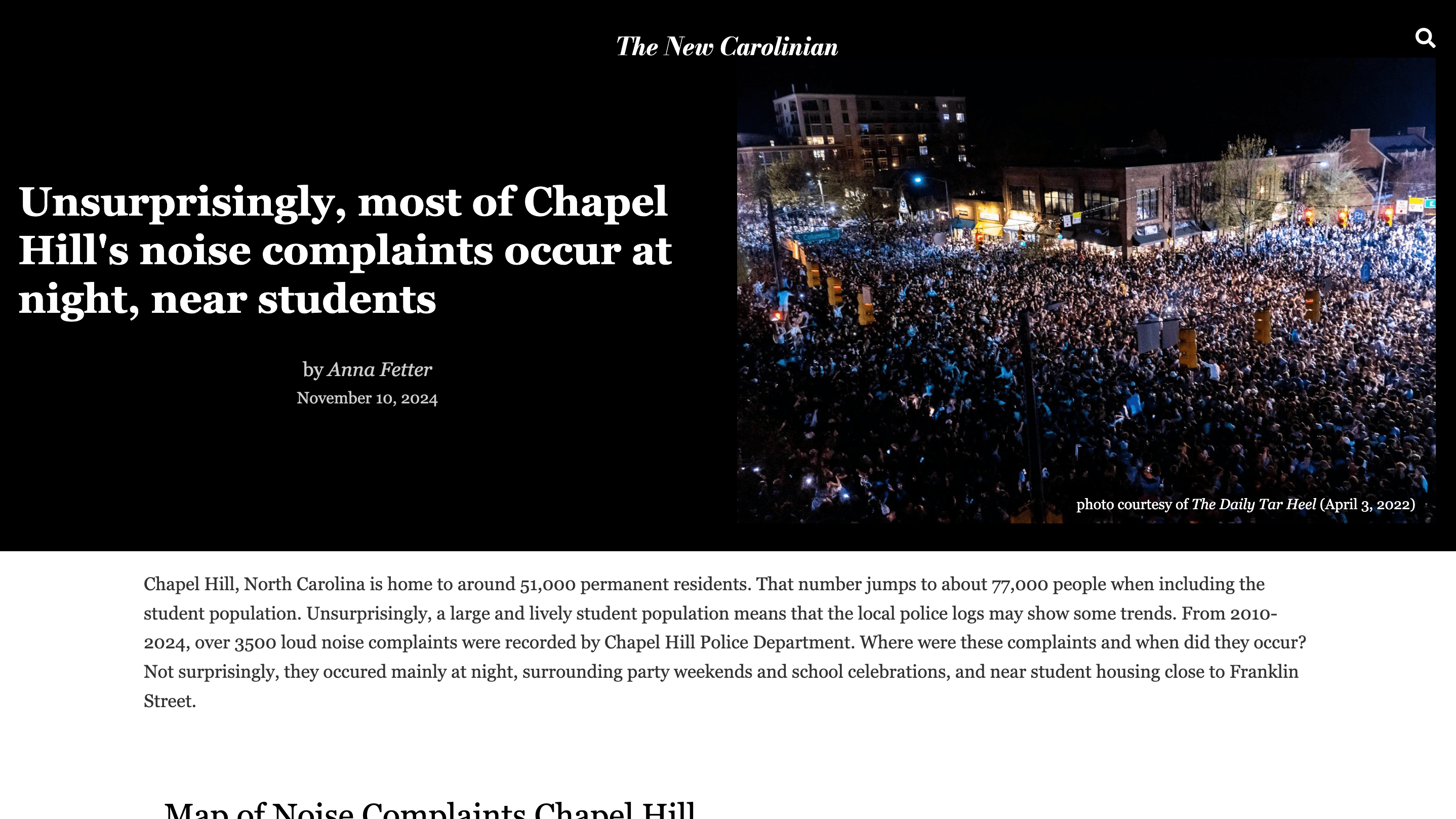 Chapel Hill Noise Complaint Visualization